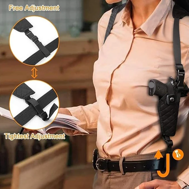 Tactical Shoulder Holster Concealed Carry Gun Holder Double Magazine Pouch Adjustable Underarm Pistol Holster Outdoor Hunting