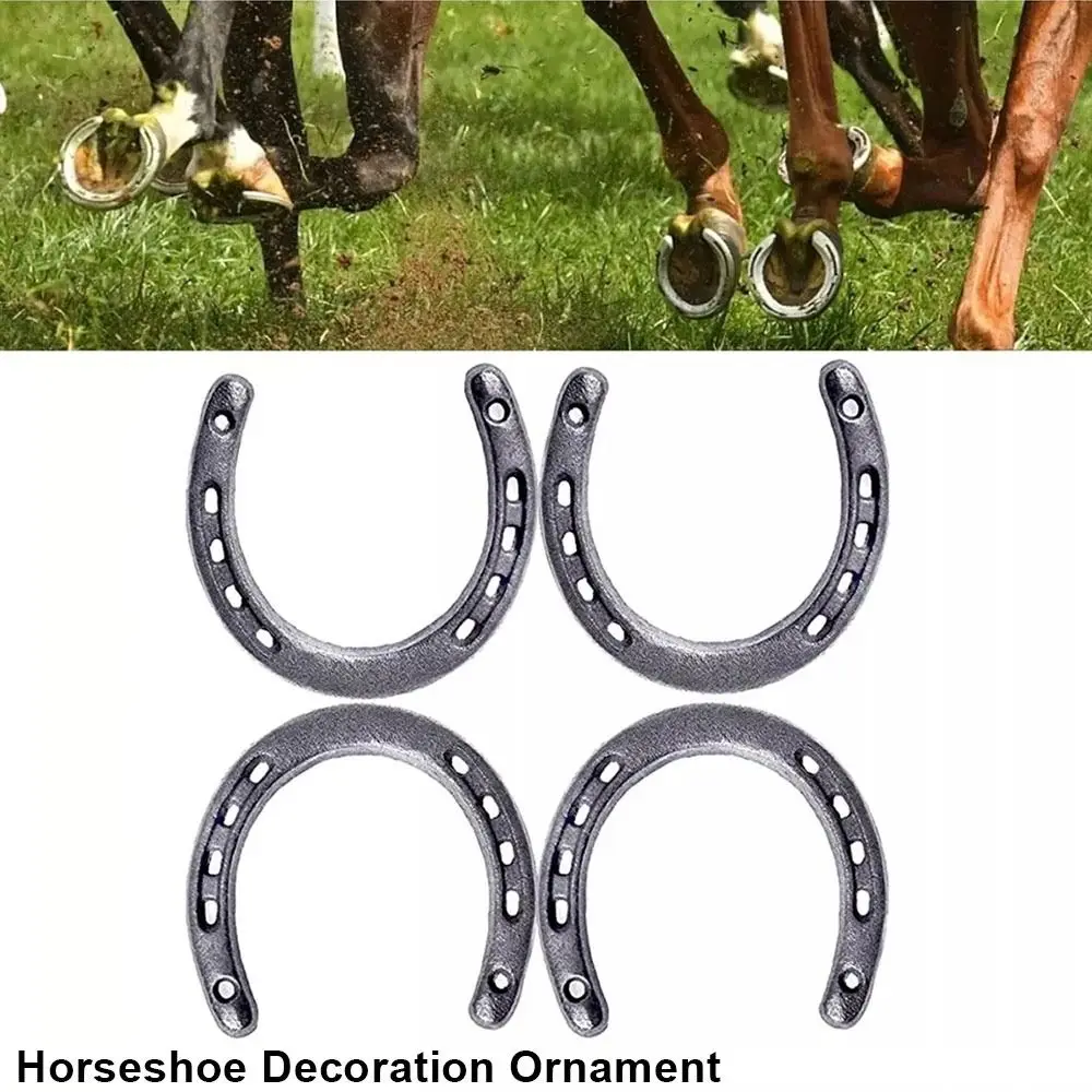 1Pcs Durable Cast Iron Horseshoe Decoration Unique Design Wall Hanging Home Ornament Rustic Style Metal Wall Sculpture