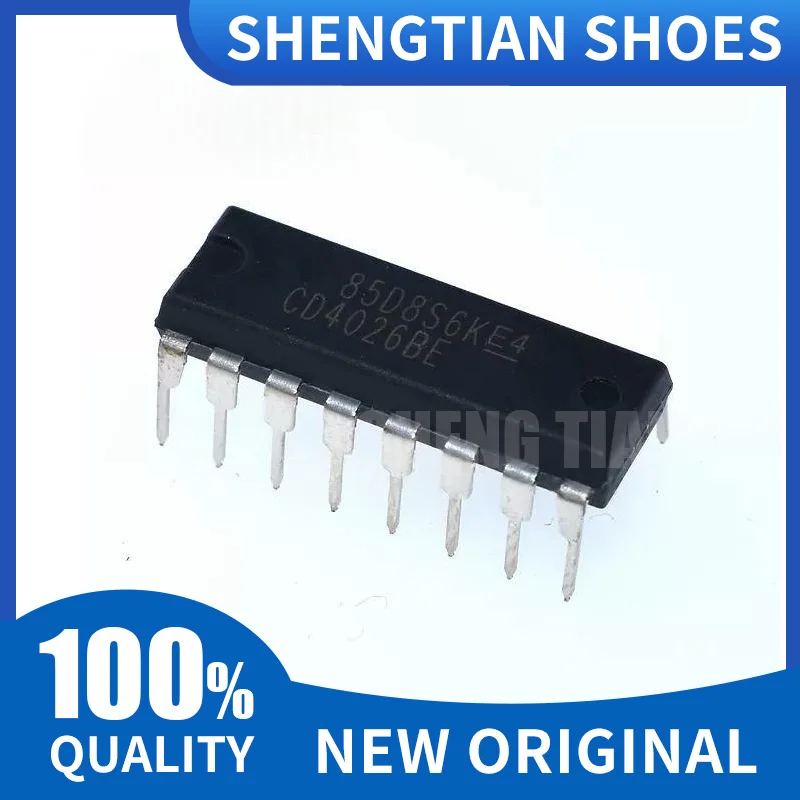 10pcs/lot CD4026BE CD4026B DIP-16 logic chip decimal counter / divider CD4026 New Original