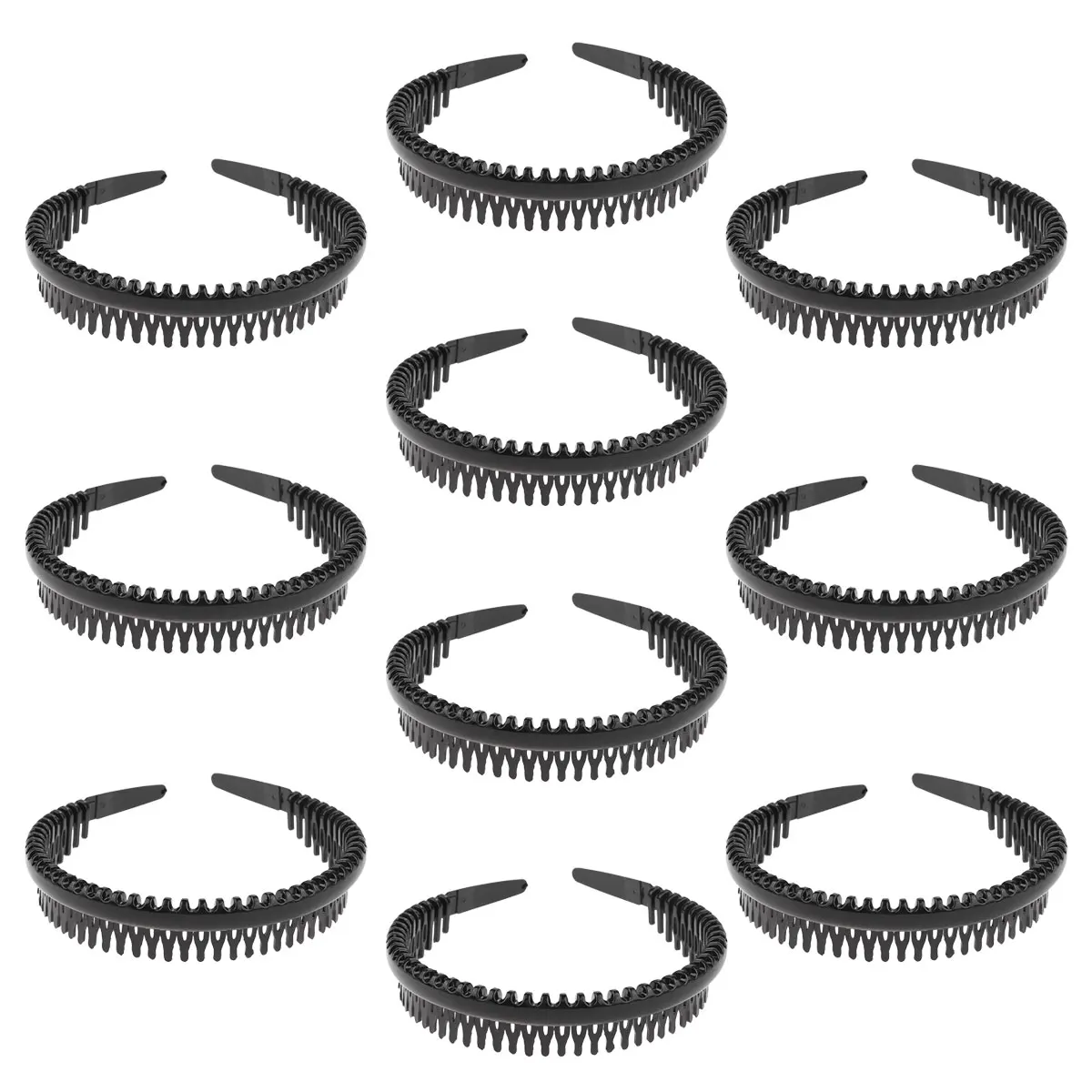 

10pcs Anti Slip Headb s Lightweight Plastic Hair Hoops for Daily Sports Use Fit Curly Straight Hair Comfortable Female