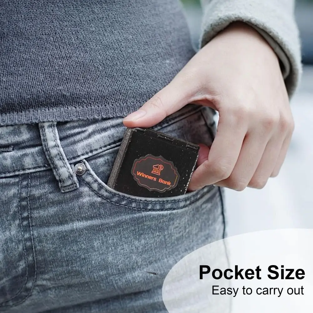 Portable Metal Cash Box with Key Reusable Winner Bank Pocket Sized Mini Lock Box