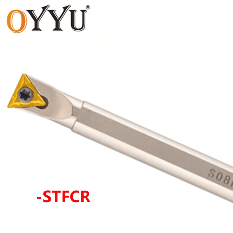 OYYU White Nickel Coated S10K-STFCR09 S08K S12M S14N S16Q S20R STFCR09 STFCR11 STFCR16 Internal Turning Tools CNC Lathe Cutter