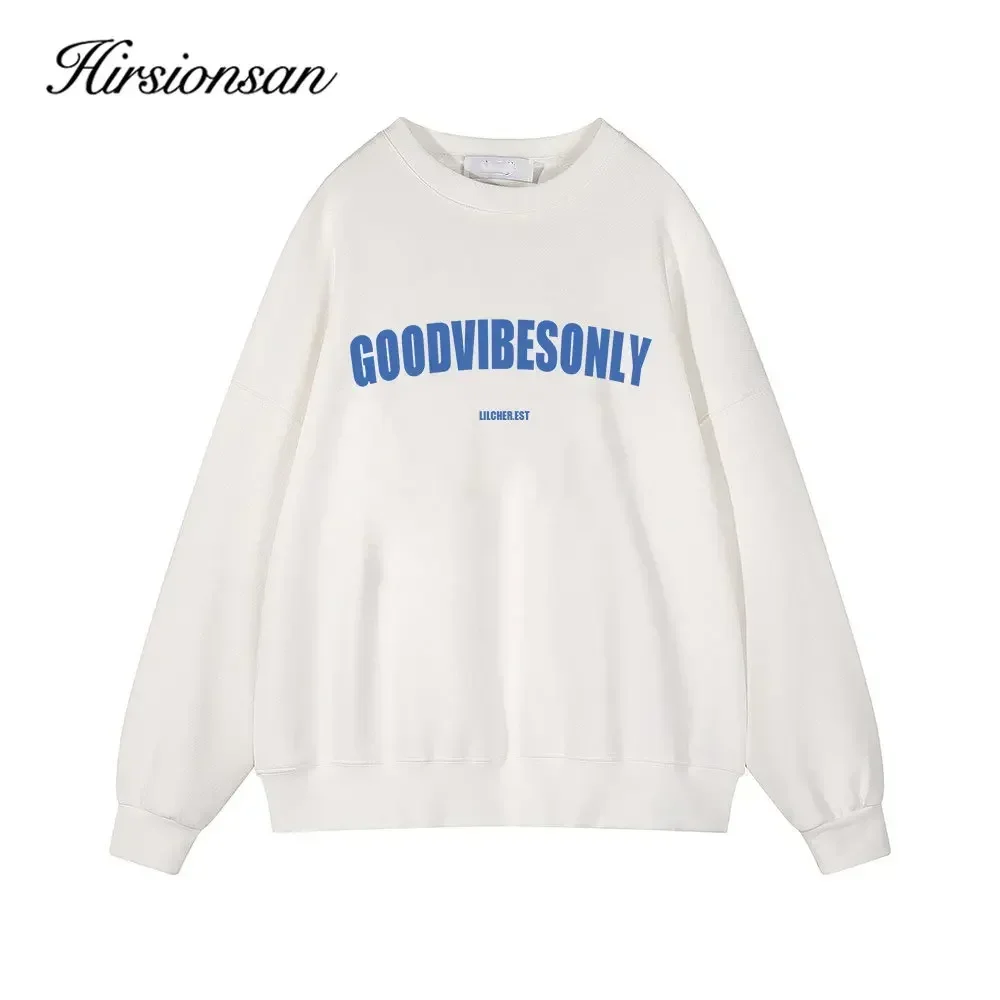 Hirsionsan Casual Style Women Sweatshirt Letter Print Full Sleeve Hoodies Ladies Streetwear Vintage Pullovers Y2k Loose Jacket