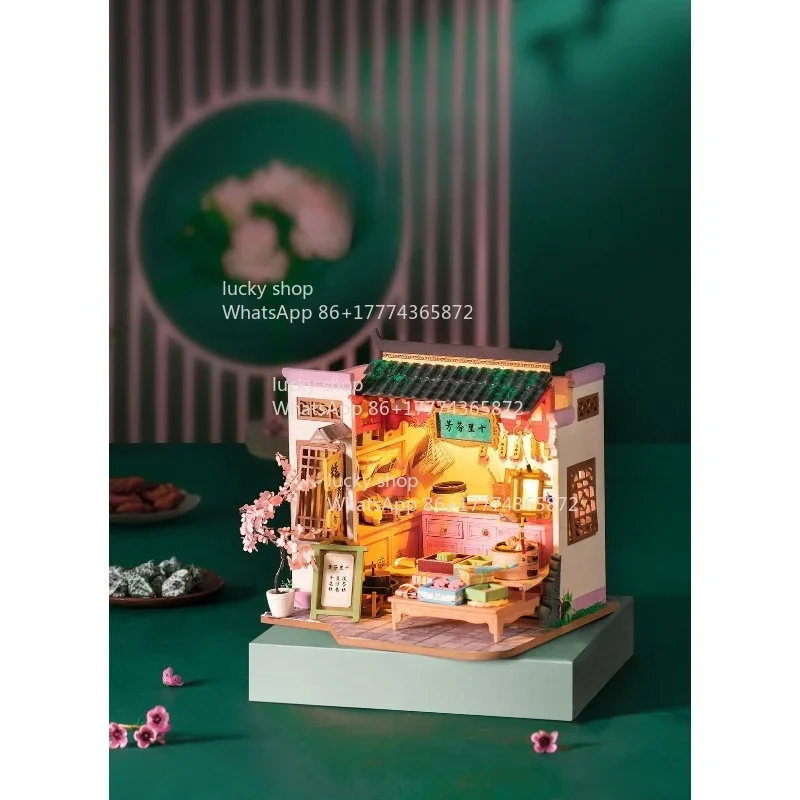 High Difficulty  Antique D I Y Hut Pastry Shop Out of Print Assembly Model