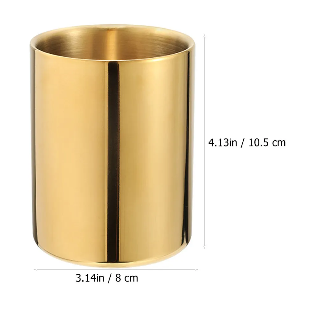 Stainless Steel Pen Holder Desktop Organizer for Office School Home Use Pen Storage Container Brush Holder Stationery