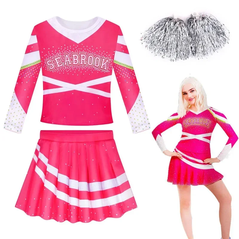 Aldult  Cosplay Cheerleader Halloween Pakaian Addison Pakaian  Karnaval Zombie Kamp Cheer  Pakaian Anak Perempuan