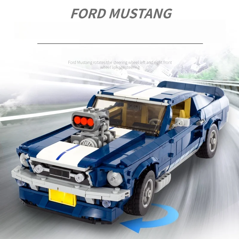 

1471 pieces of creative Ford Mustang sports car building block set-racing Muscle Car toys, children's adult Christmas gifts