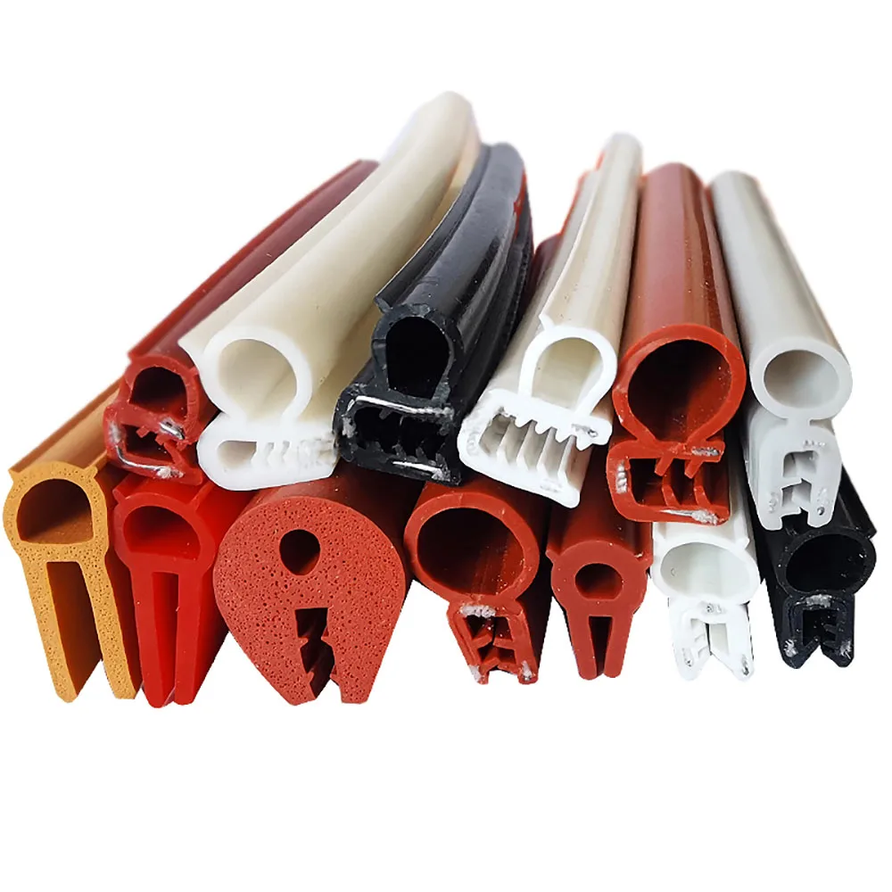 Side Top Bulb Silicone Seal Strip Heat Resistant Waterproof Anti-Aging Anti-Collision Trim Gasket For Auto Door High Temp Oven