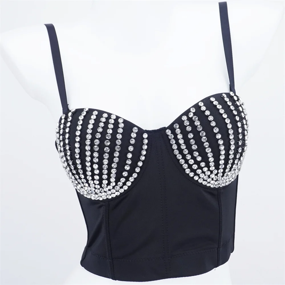 

Fashion Nightclub Sexy Handmade Pattern Small Vest Sling Dancer Performance Light Luxury Temperament Retro Fit French Bra