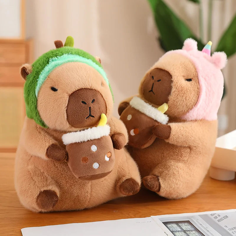 Kawaii Capybara Plush Toy Lovely Capybara Turn to Dinosaur Rabbit Unicorn Stuffed Doll Soft Cartoon Animal Pillow Kids Girl Gift