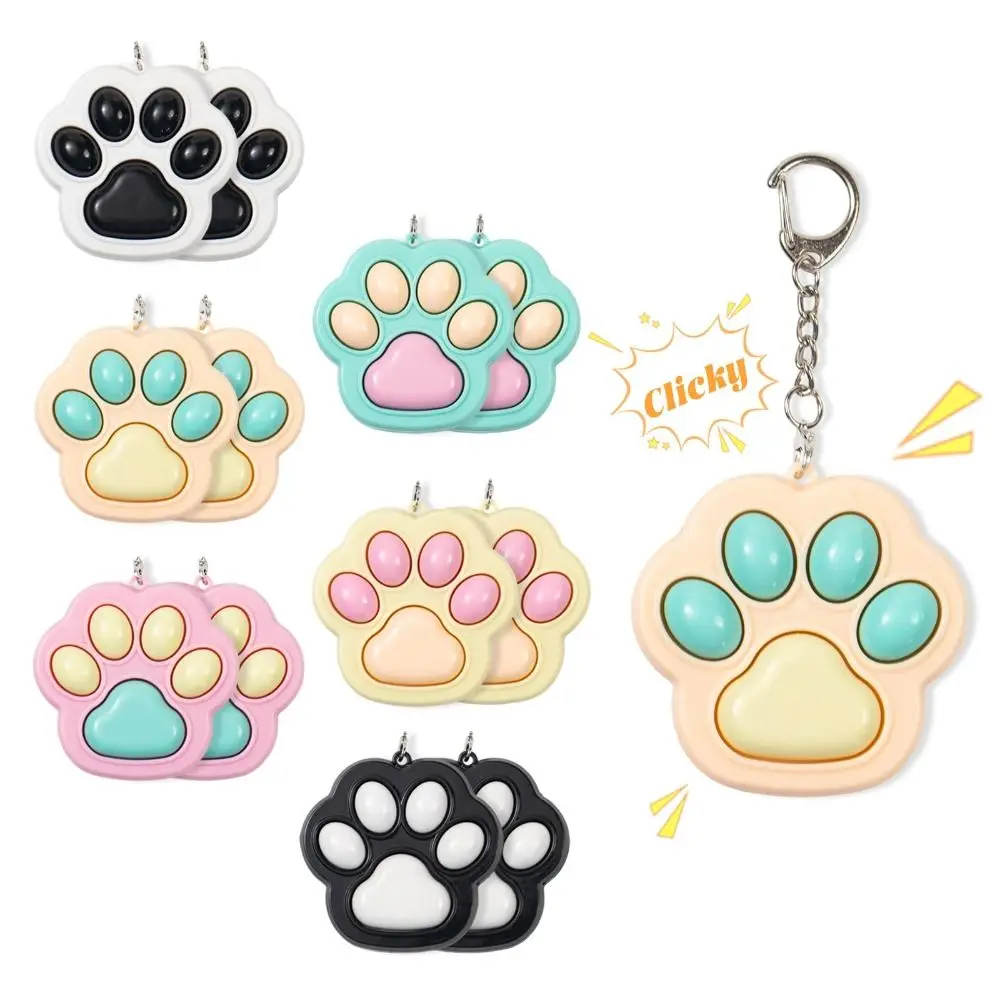 Jouets anti-stress mignons en forme de patte de chat, clicker de dessin animé Kawaii, porte-clés sensoriel pour l'attente