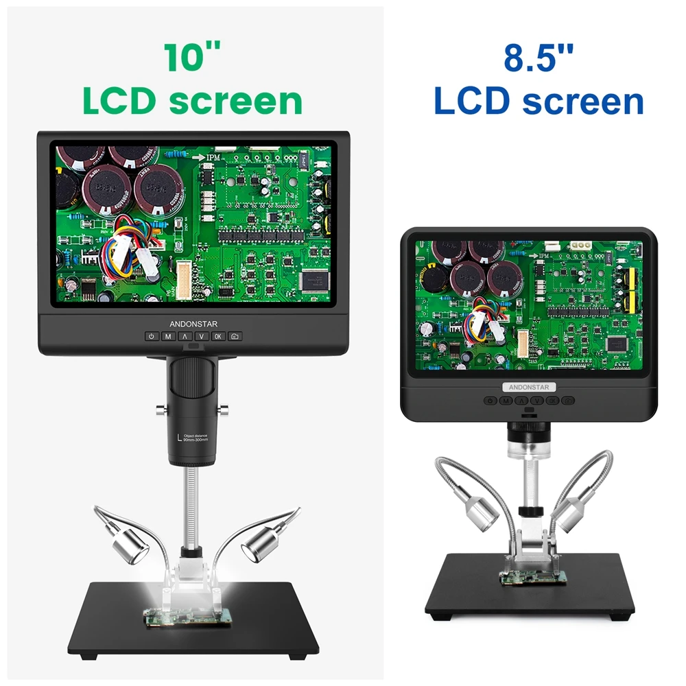 Imagem -05 - Microscópio Digital Andonstar para Solda Display Lcd Ajustável Reparo do Relógio Ad209 10.1 1080p