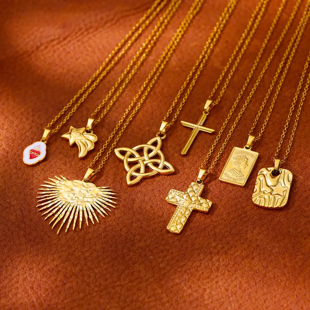 Key Pendant Necklaces for Women Gold Color Heart Necklaces Religion Christian Stainless Steel Jewelry Free Shipping Items collar