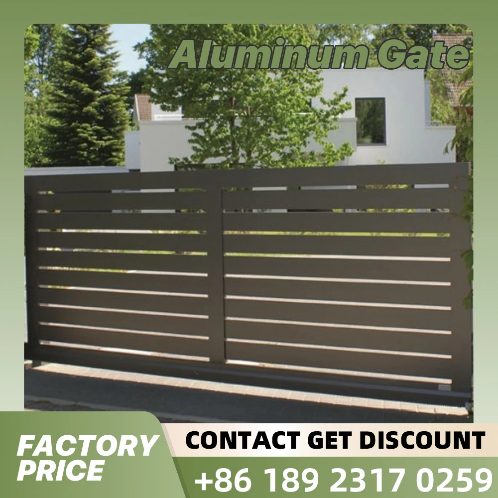 Modern Design Modular Garden Security System Black Color Outdoor Swing Gate Aluminum Fence and Gate