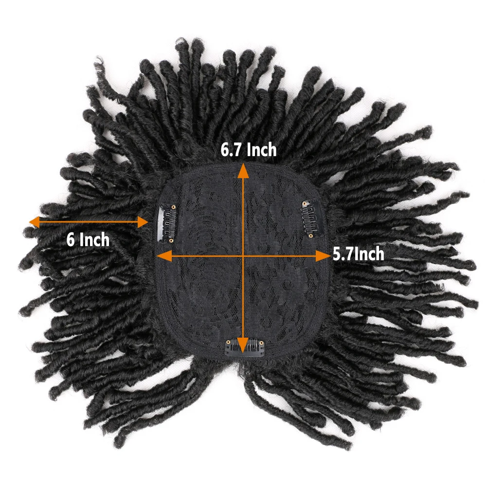 Dreadlock Hair Topper peluca con Clip en medio pelucas trenzadas para mujeres y hombres, rastas sintéticas cortas