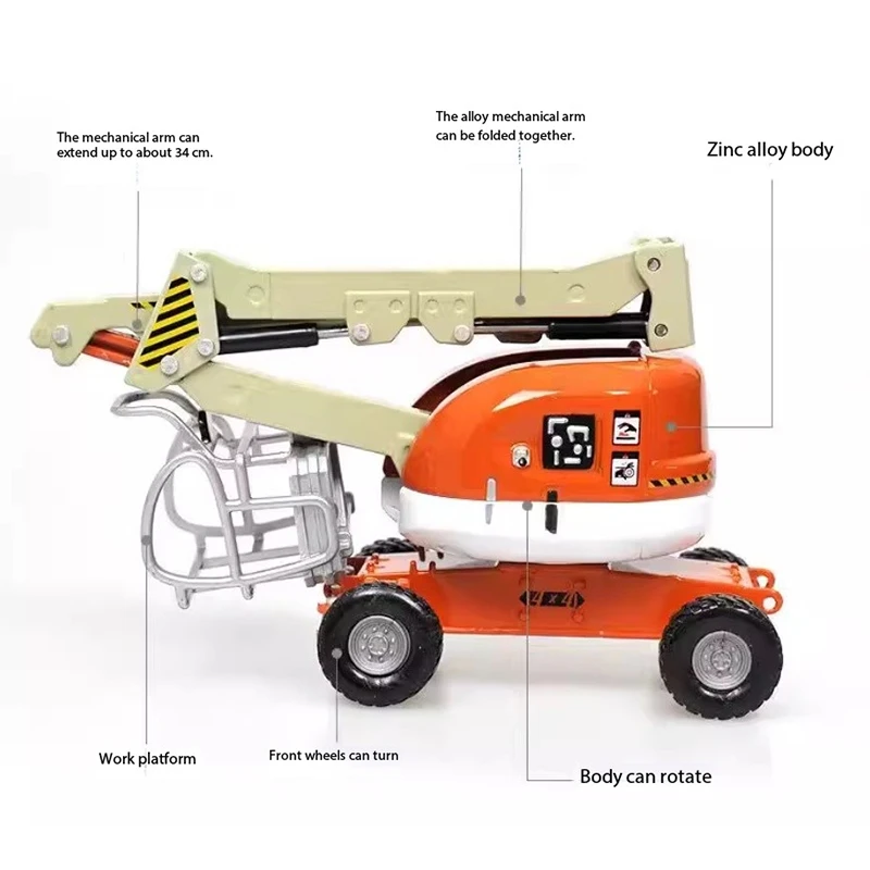 

Diecast 1/87 Aerial Work Platform Engineering Vehicle Alloy Car Model Adult Classic Collection Display Gift Souvenir Boy Toy