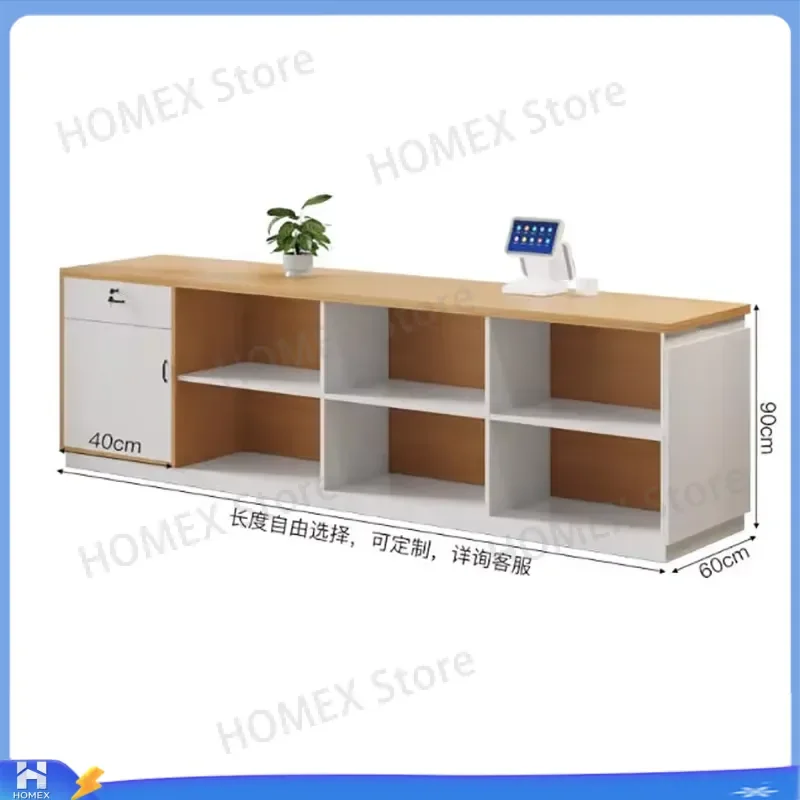 Luxury Vintage Salon Reception Desk Custom Design Office Furniture with Storage Counter Modern Aesthetic Front Desk for
