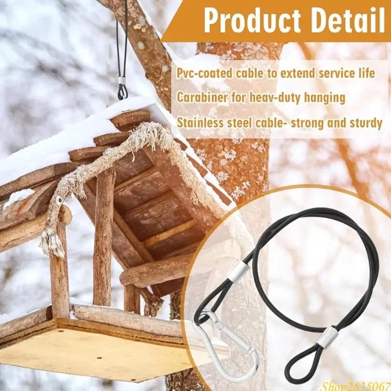 4pack Secure Coated Wire Lines Strong Support For Outdoor Use In Hanging Bird 831F
