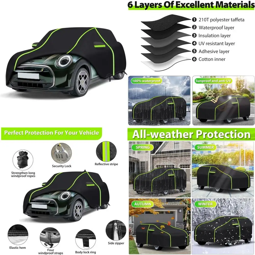 

Всепогодный, устойчивый к ультрафиолетовому излучению, пылезащитный, полный автомобильный чехол для 2-дверных автомобилей с жестким верхом 2002-2024 годов и добавленным хлопковым слоем