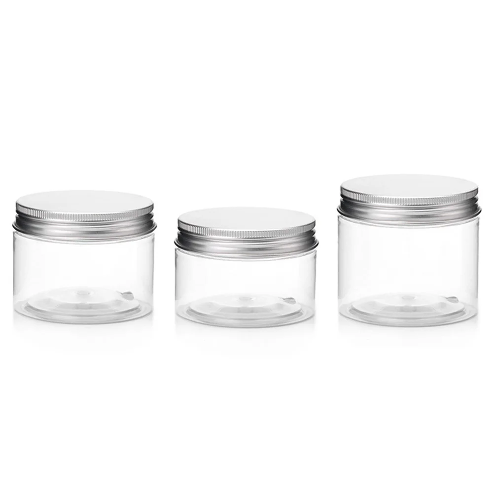 3Pcs Empty Cream Jars Premium Plastic Lotion Containers for Travel Skincare Storage Round Screw Top Refillable Sample Bottles