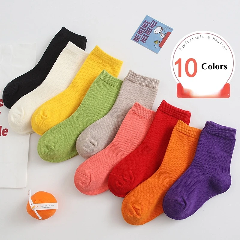 Candy Color Fashion Baby Socks Cute Kids Socks Boys Girls Soft Cotton Warm Socks Ready Stock Plain Children Toddler