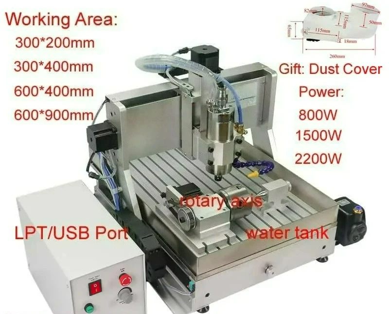 

Customizable Router 6040 4 Axis 2.2KW Metal 3D Carving Woodworking Machine 3040 USB Port Milling Engraving Machine 6090