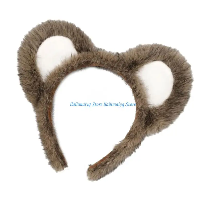 

573B Fuzzy Animal Ears Headpiece Fun Costume Props Headband For Family Gatherings