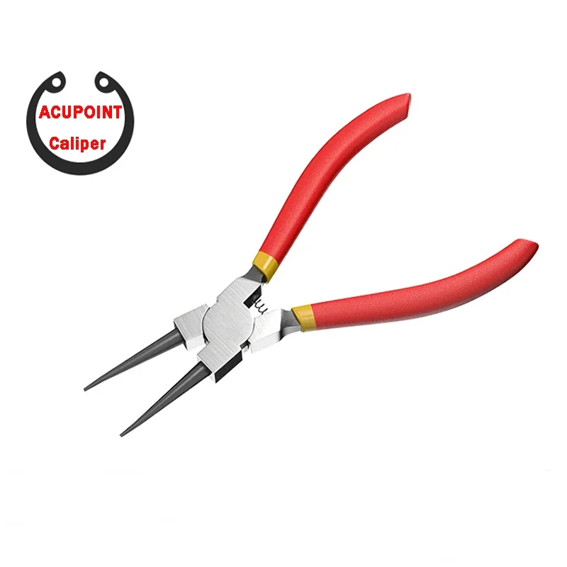 Professionelle 7-Zoll-Sicherungsringzange mit interner/externer Spitze und gerader Spitze zum Halten von Clips und Lagern