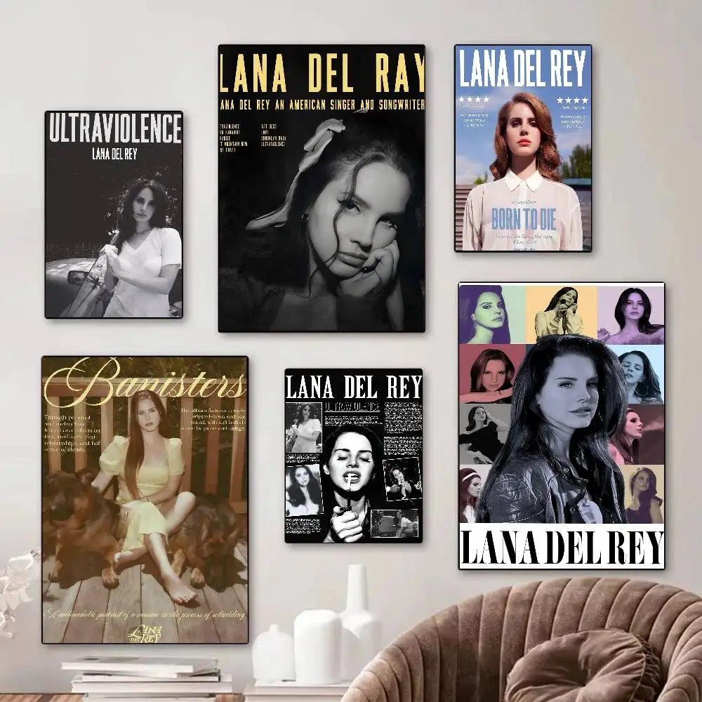 Lana Del Rey Heiße Musikalben Klassische Vintage-Poster Dekoration Wandkunst Weißes Kraftpapier Kawaii Raumdekoration