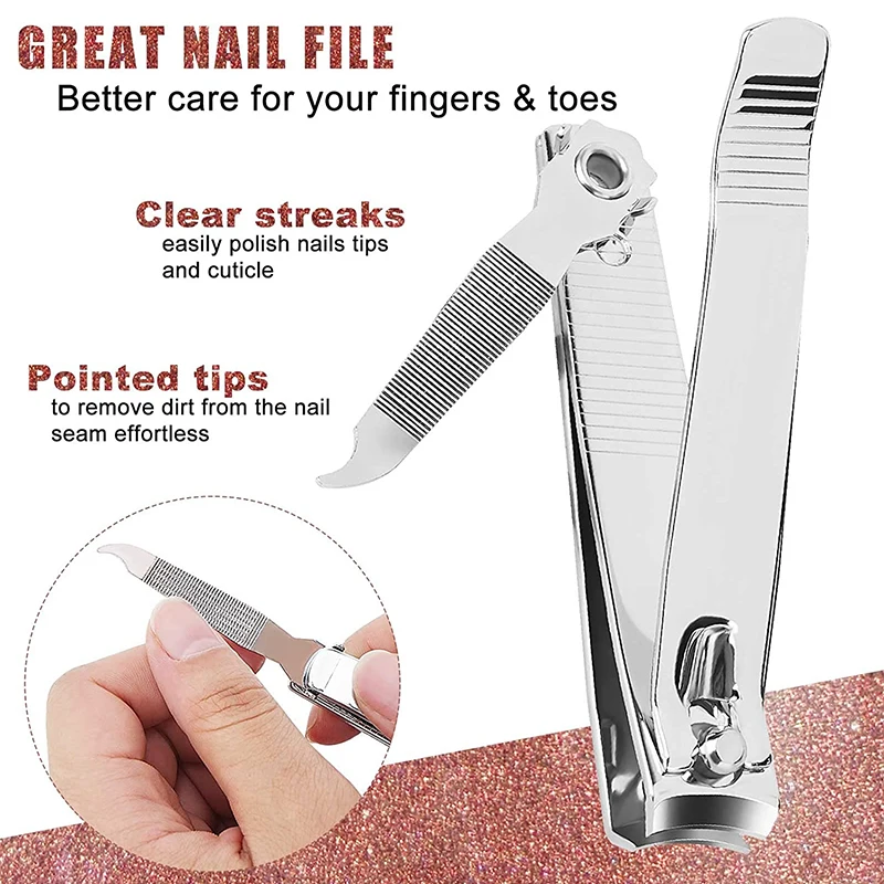 Splash resistant nail clippers, stainless steel scissors for nail beauty tools, for hard nails, wide and durable knives