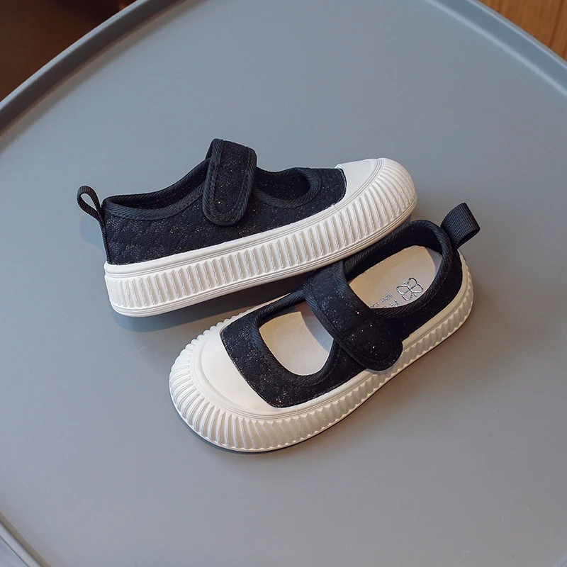 Children Canvas Shoes Summer Soft Hook & Loop Baby Boys and Girls Casual Shoes 2023 New Kids Fashion Versatile Thousand Grid