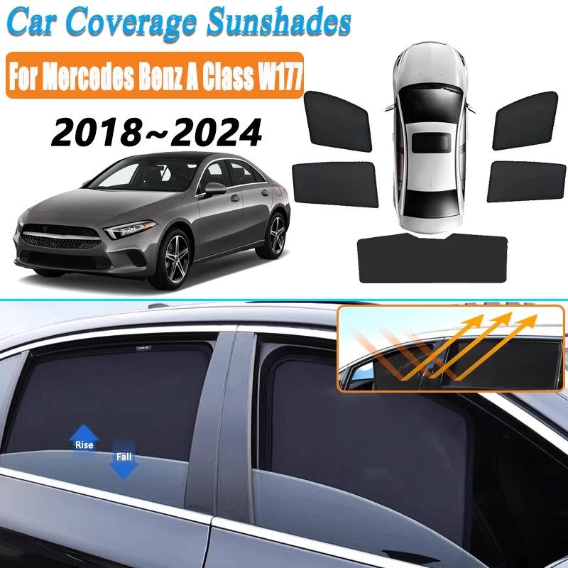 

Car Mesh Coverage Sunshade For Mercedes Benz A Class W177 Accessories 2019~2024 Sedan Sunscreen Window Cover Magnetic Sun Visor