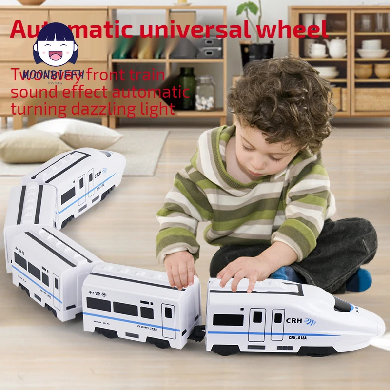 

Electric Universal Harmony Train Non-Remote Control Vehicle Toys Simulating High-Speed Railway Motor Vehicle Model Gift for Baby