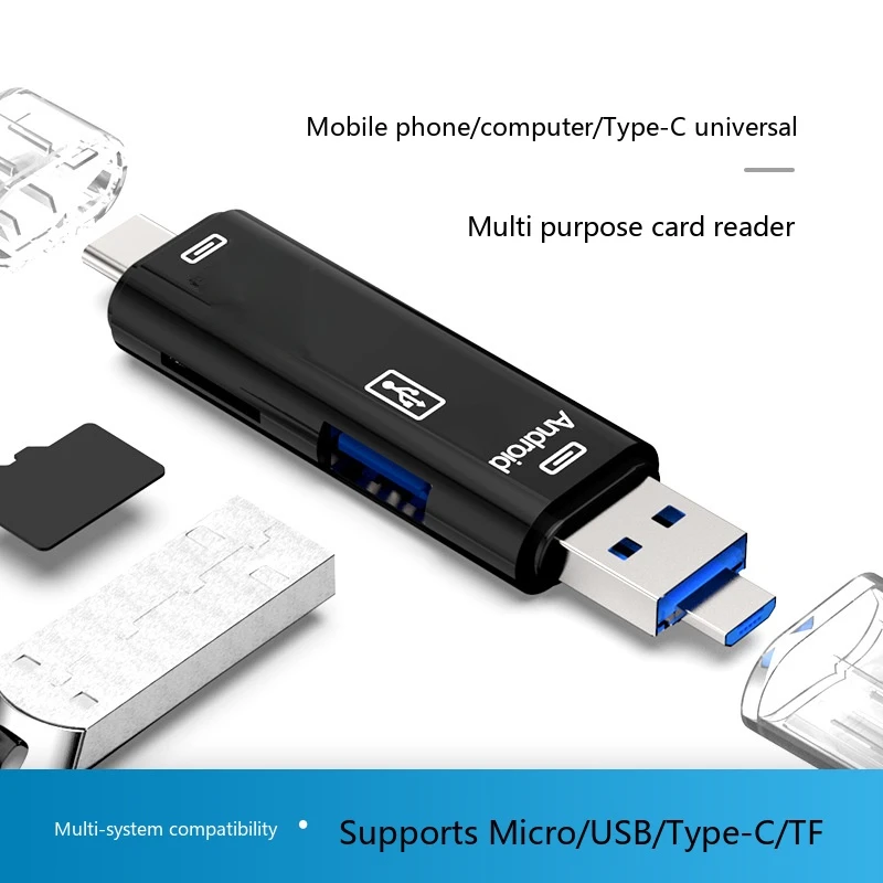 Type-C USB Micro OTG Card Reader 2 in 1 Multi-Function Memory Card Adapter for Android Phone