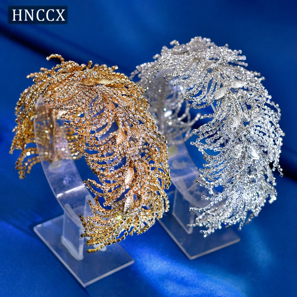 

HNCCX Bridal Headband Wedding Rhinestone Headwear Shining Hair Accessories Women Headpieces Handmade Headress For Party CP386