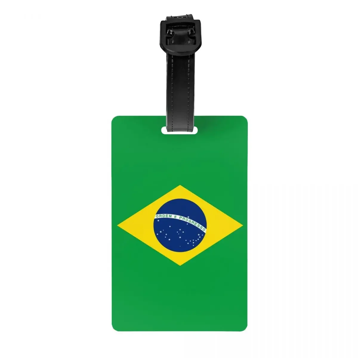 

Custom Brazil Flag Luggage Tag With Name Card Privacy Cover ID Label for Travel Bag Suitcase