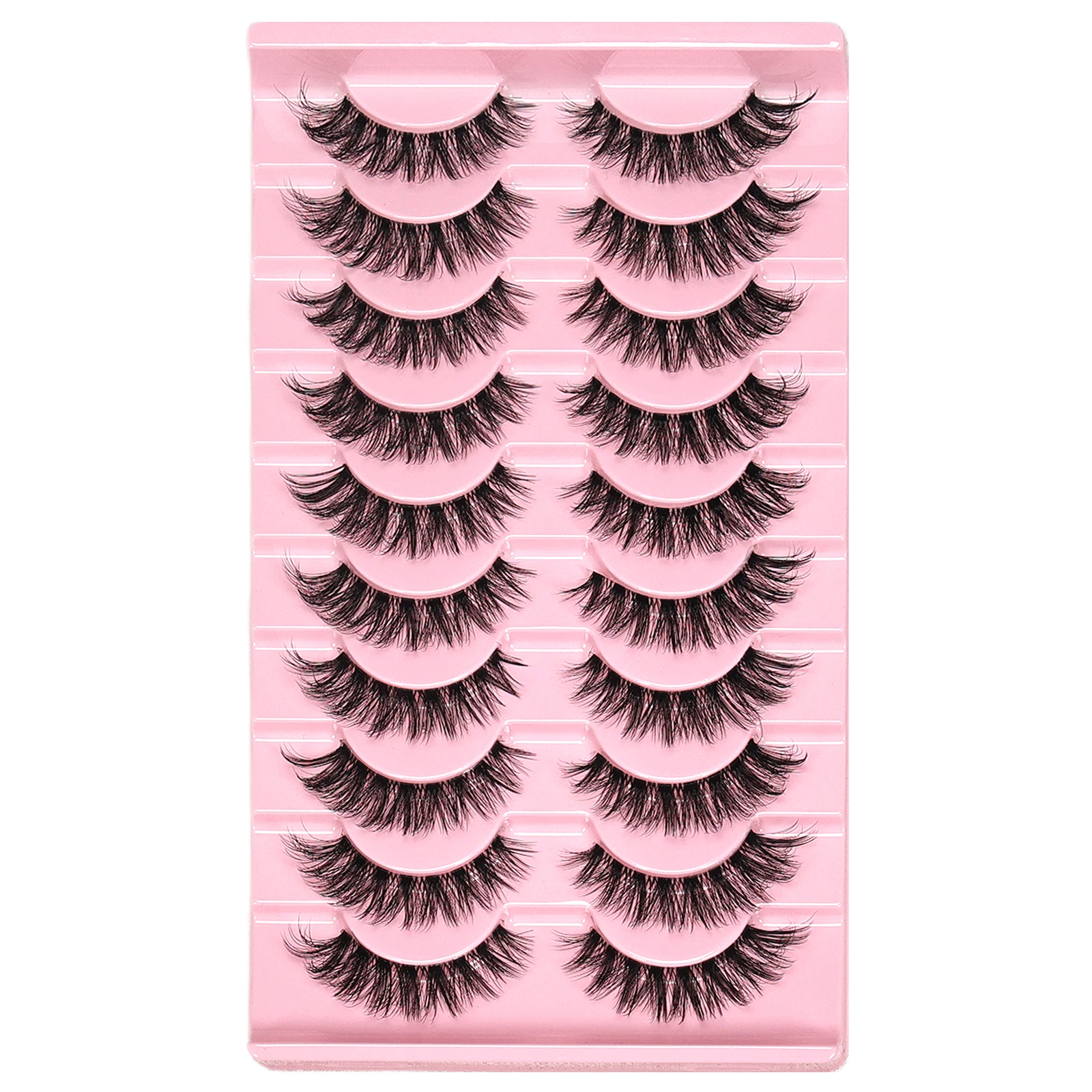 10 Paar 3D Flauschige Künstliche Wimpern D-Curl Voluminöse Wimpern Natürliche Weiche Wiederverwendbare Wimpernstreifen für Tägliches Tragen & Party-Make-up – Detail 6