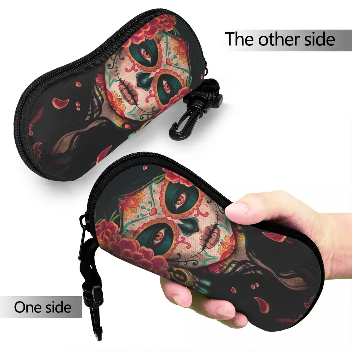 Sugar Skull Halloween Glasses Case Fashion Mexican Glasses Protector Ultra Sunglasses Box