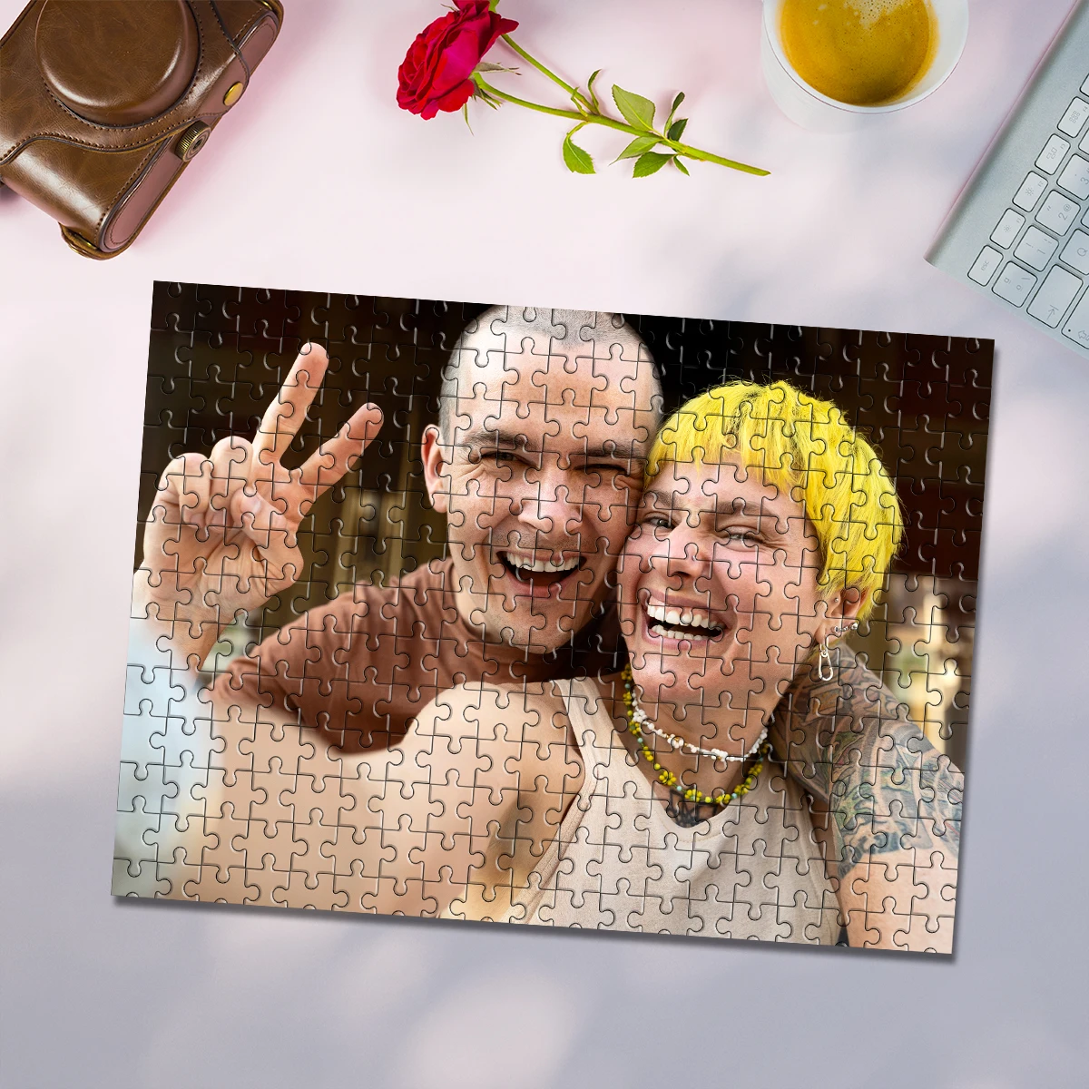 35/300/500/1000pcs Personalized Custom Photo Puzzle couple photos Assembling Picture