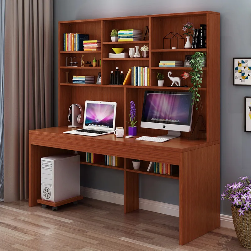 1.2M Desk Bookcase Combination Home Office Computer Desk Bookcase Desk One Simple Bedroom Student Study Writing Desk