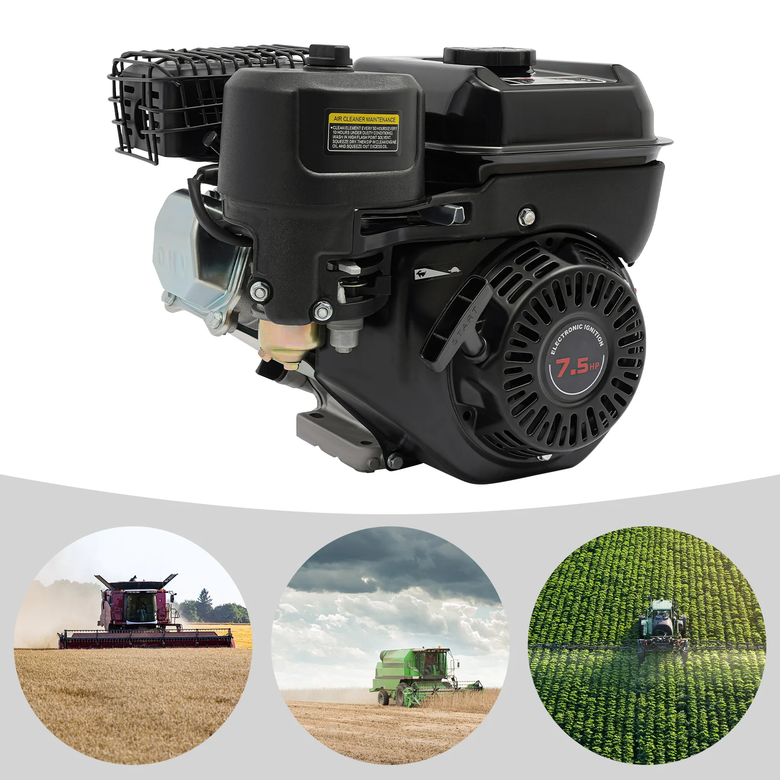 4-السكتة الدماغية 7.5 HP 212CC محرك البنزين محرك كارت محرك البنزين ث/مقبض نظام تبريد الهواء بدء ، انخفاض استهلاك الوقود 3600 دورة في الدقيقة