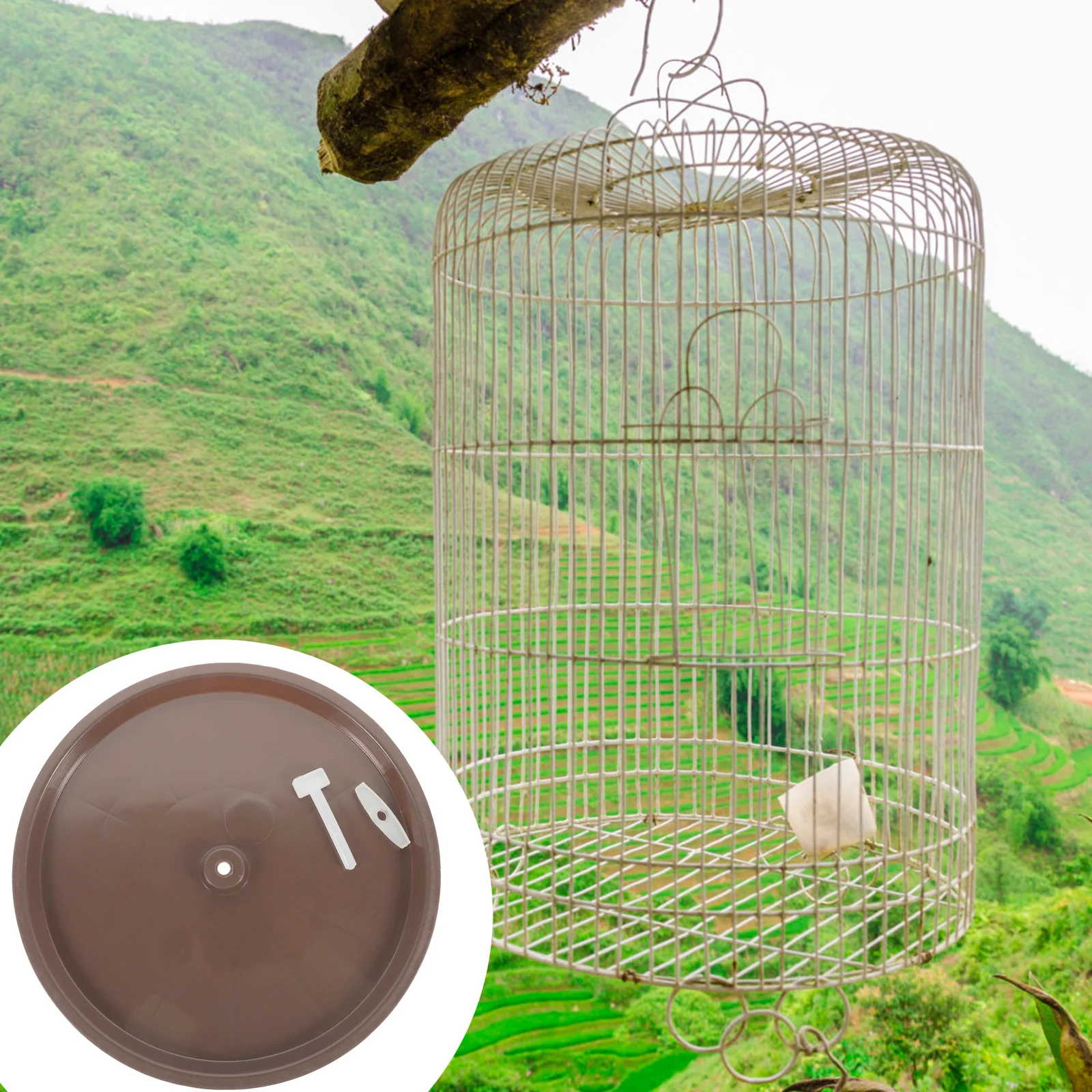 

4Pcs Bird Cage Poop Holder Convenient Leak Proof Potty Tray Parakeet Parrot Urinary Toilet Pan Cage Accessories