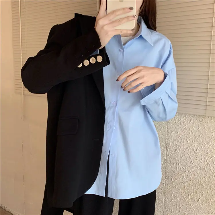 

Long Sleeve Shirts Womens Cotton Ruffled Relaxed Casual Minimalist Feminine Comfortable Romantic Elegant Youthful Daily Office