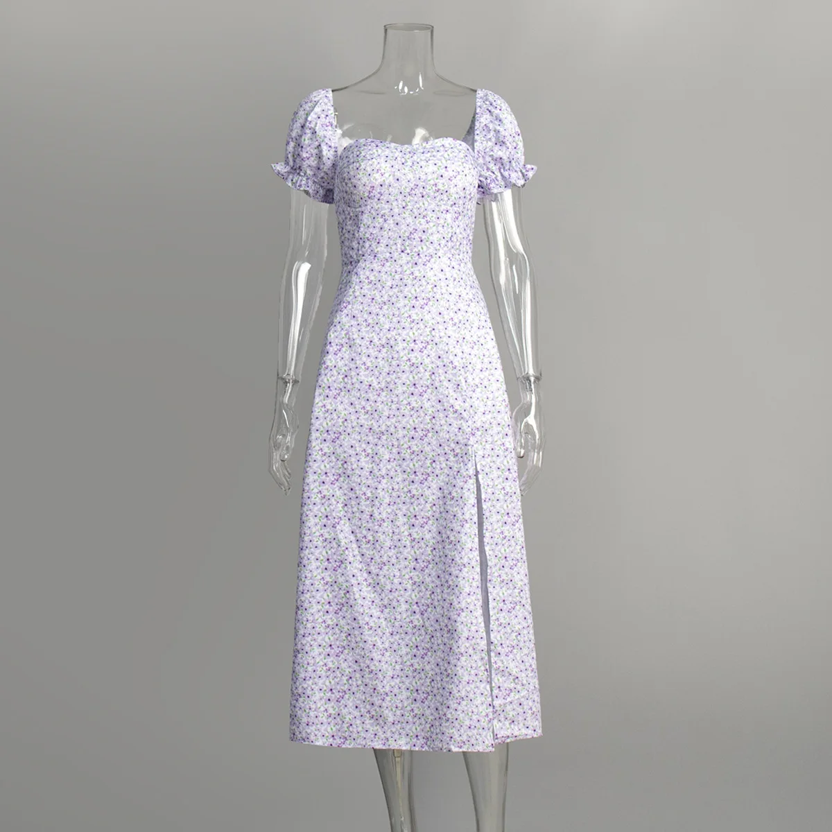 Robes Maxi à imprimé floral pour femmes, col Slash, vacances d'été, plage, Sexy, fourchette haute, longue, Club de fête, 2025