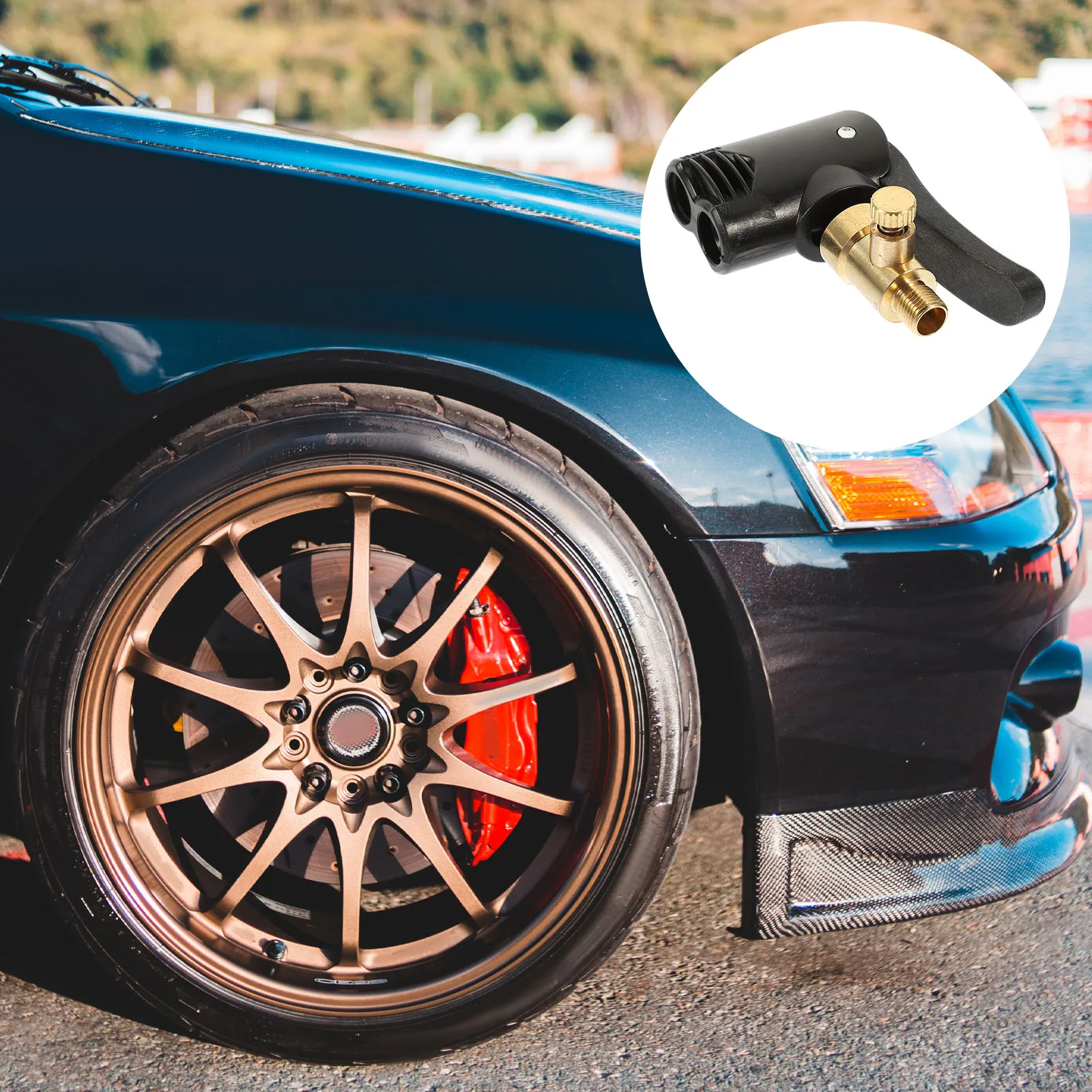 

Brass Tire Inflator Chuck Clip Open End Connector Gas Pump Hose Clamp Car Bike Motorbike Portable Design Durability