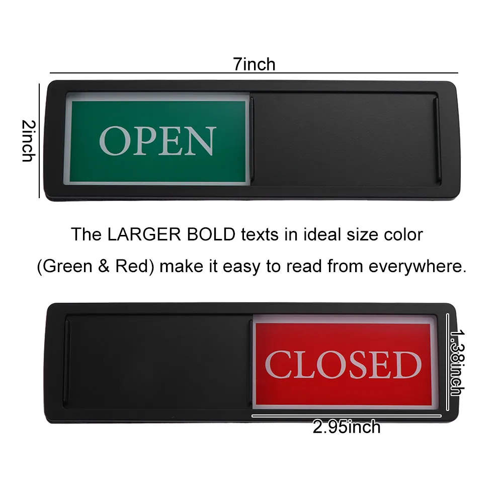 Distinctive Design Magnetic OPEN Slide Sign DIY Durable Office Indicator Convenient Reusable Privacy Sign Door