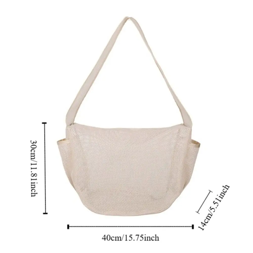 حقيبة يد شبكية مجوفة جديدة مقاومة للماء للشاطئ واللياقة البدنية حقيبة كتف ذات سعة كبيرة لتخزين السباحة حقيبة غسيل يوميًا