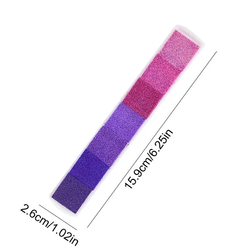 Regenbogen Farbe Tinten pads Set Farbverlauf wasch bar 7 Farben Finger Stempel kissen lange Streifen Design mehrfarbige Tinten stempel Pads für die Karten herstellung