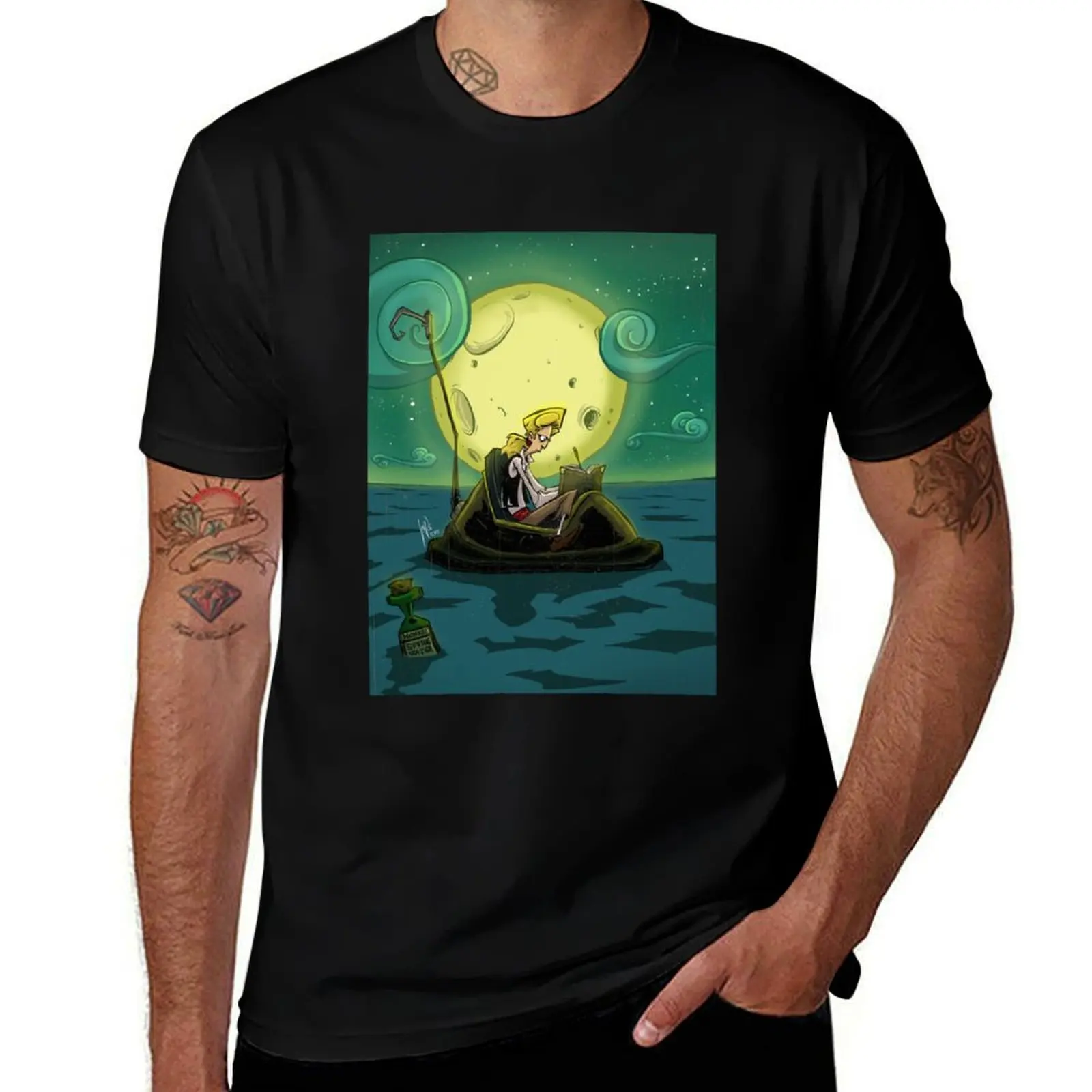 

The curse of Monkey Island Intro T-Shirt cotton tshirt 100% t shirts for man pack cotton T-Shirt
