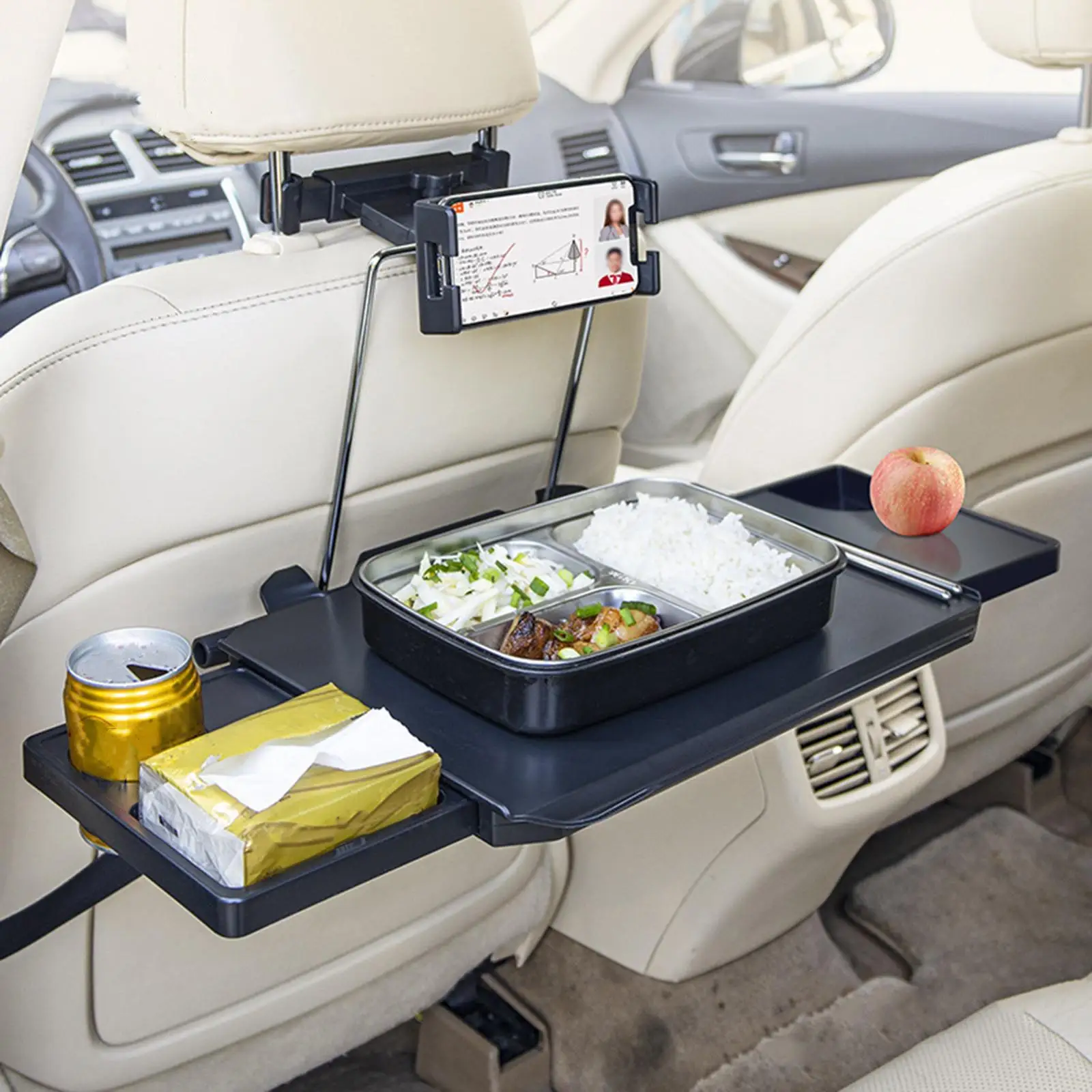 Car Back Seat Food Tray Table Car Laptop Desk for Eating Travel Working